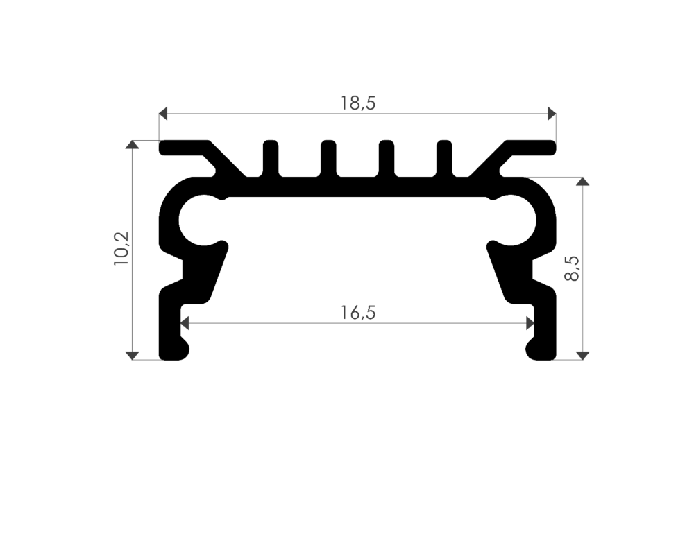 967 ASL Schlankes und niedriges lineares LED-Profil