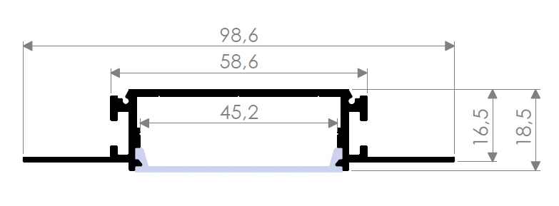 655ASL Trimless Einbauprofil