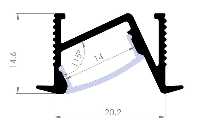 1922 ASL Angled (Concealed) Under-Shelf Lighting